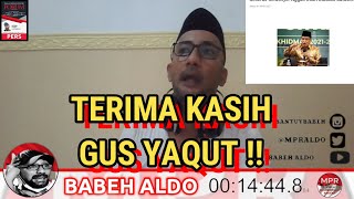 POLEMIK ADZAN DAN TOA MASJID  quotBABEH ALDO UCAPKAN TERIMA KASIH KEPADA MENTERI AGAMA GUS YAQUTquot [upl. by Charlena]