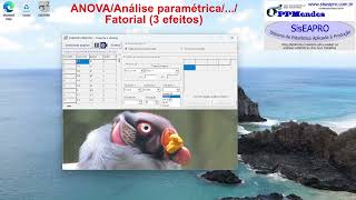 SisEAPRO Análise paramétricaTrês variáveisFatorial 3 efeitos [upl. by Nohshan]