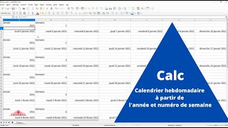 FORMATION  Calc  Calendrier hebdomadaire à partir de lannée et numéro de semaine [upl. by Sidnac623]