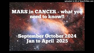 MARS in CANCER DISCOVERY  September and October 2024 Jan through April 2025 [upl. by Essilevi56]