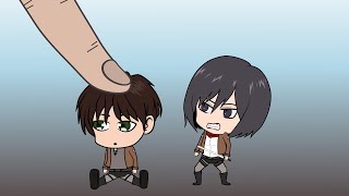 Anime Chibi AOT VS Finger Eren MIkasa Armin Annie Attack On Titan [upl. by Pesek]