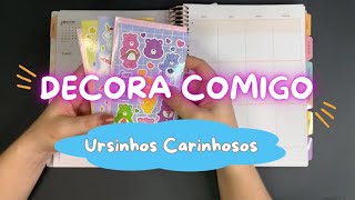 Decora Comigo Plan With Me … Decoração da semana no plannner com tema dos Ursinhos Carinhos [upl. by Otanod]