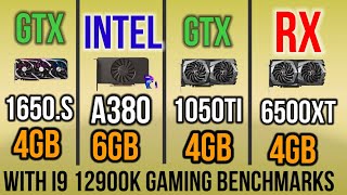 Intel Arc A380 VS GTX 1050TI VS RX 6500XT VS GTX 1650 SUPER WITH I9 12900K 1080P GAMING BENCHMARKS [upl. by Rafaelita]