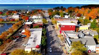 Frankfort Lighthouse Stunning Fall Tour Pure Michigan Drone Footage [upl. by Enirahtac]