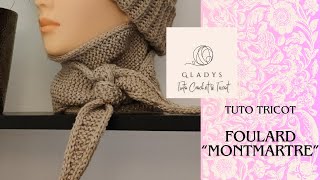 FOULARD MONTMARTRE  TUTO TRICOT [upl. by Elehcir]