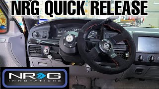 NRG COMPLETE INSTALL GUIDE FOR QUICK RELEASE STEERING WHEEL 9297 Ford f150 Broncos Mustangs [upl. by Hera]