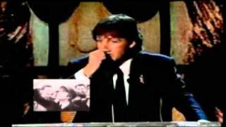 Paul McCartney inducts John Lennon in Rock and Roll Hall of Fame 1994 [upl. by Aneerb]