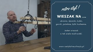 Wieszak na wysięgniku na kubki garnki patelnie ręczniki czy jako suszarka na ciuchy retro [upl. by Ahsyekat]