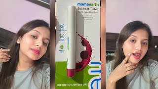 Mamaearth Beetroot Tinted 100 Natural Lip Balm Review  Pooja Sahu [upl. by Tima]