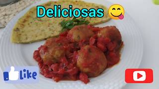 como hacer albóndigas de berenjena con salsa napolitana fácil y deliciosas [upl. by Ahsier950]