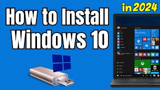 How to Install Windows 10 from a USB Flash Drive in 2024 [upl. by Adnauqal]