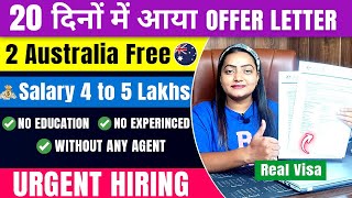 Australia 🇦🇺 Free Work Permit Visa 2024  Offer Letter Received In 21 Days  Packing amp Helper Jobs [upl. by Nilkoorb]