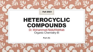 Heterocyclic Compounds Pyrrole Furan Thiophene  Synthesis and Reactions [upl. by Agler817]