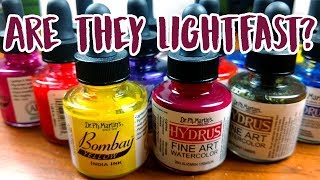 WILL IT LIGHTFAST  Dr Ph Martin Bombay and Hydrus Inks [upl. by Albie]