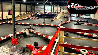 A day at Indoor Karting Lommel Belgium 500 meter track with flyover and tunnel [upl. by Fugere]