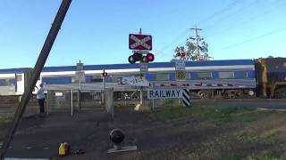 6AM8 Overland passing Anakie Road Crossing With My westinghouse hybrid bell ringing [upl. by Nnahaid]