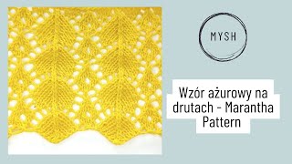 Piękny i prosty wzór ażurowy  Marantha Pattern tutorial [upl. by Akinod]