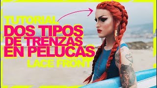 TUTORIAL TRENZAS RAIZ EN PELUCAS LACE FRONT [upl. by Suk]