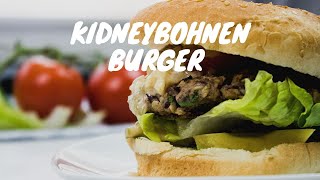 Kidneybohnen Burger  Vegane Burger Rezept [upl. by Aihsikal610]