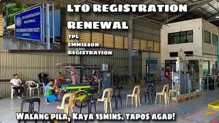 LTO REGISTRATION RENEWAL 2024  45mins lang tapos lahat napakabilis  Magkano ang nagastos [upl. by Carpet491]