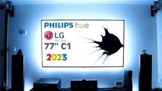 Philips Hue 2023 LG C1 77quot OLED Setup [upl. by Coryden317]