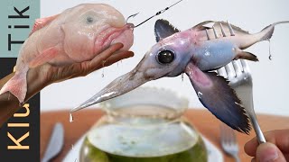 Eating 6 mysterious deep sea creatures caught on tape Taste testing strangest fish in the world [upl. by Bari]