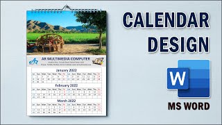 MS Word Tutorial How To Make Wall Calendar Design 2022 in Microsoft Word  MS Word Calendar Design [upl. by Herminia]