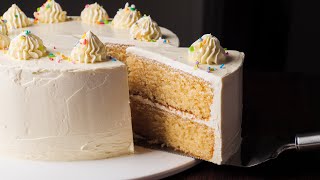 The Best Vanilla Cake Recipe  Stays Moist for Days [upl. by Eidoc]