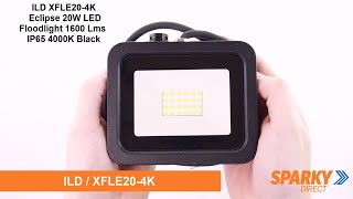 ILD XFLE204K  Eclipse 20W LED Floodlight 1600 Lms IP65  4000K  Black [upl. by Sirad786]