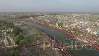 Kumbh Mela Aerial View Stock Video [upl. by Crosse855]