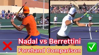 Does Berrettini Have A Better Forehand Than Nadal Tennis Technique Comparison [upl. by Czarra418]