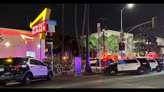 🔴LIVE  Stabbing at InnOut Burger on Sunset Blvd  Los Angeles CA [upl. by Chappelka]