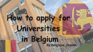 Applying for Universities in Belgium from Sri Lanka🇱🇰 studyinbelgium studyineurope [upl. by Lamaj]