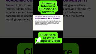 University Interview Questions and Answers  Pass Your University Admission Interview [upl. by O'Grady177]