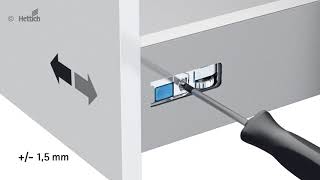 Hettich Atira Drawer Front Attachement Removal And Adjustment [upl. by Rillis384]