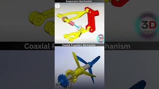 Suspension and Coaxial propeller Mechanism shorts ytshorts solidworks animation mechanism cad [upl. by Nnuahs206]