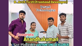 BArch to Frontend DeveloperBest software institute in chennaiBesant Technologies Anna Nagar [upl. by Boru455]