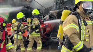 Gangelt Brand einer Maschinenhalle in Pyschatrie [upl. by Bolitho]