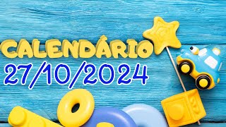 CALENDÁRIO DE 27 DE OUTUBRO DE 2024 ALUNONOTADEZ10 ensinofundamental [upl. by Arakal]