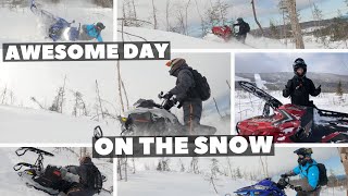 We ride Yamaha Mountain Max SkiDoo Backcountry Sport Polaris Khaos [upl. by Singleton]