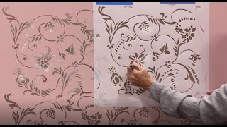 How to Paint a Realistic Floral Mural with Depth Dimension amp Wall Stencils [upl. by Socram]