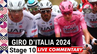 Giro dItalia 2024 Stage 10 LIVE COMMENTARY  Will Tadej Pogacar Attack On Bocca della Selva [upl. by Lebasile194]