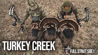 Turkey Hunting  Archery Turkey TRIPLE in Nebraska  quotTurkey Creekquot [upl. by Leblanc152]