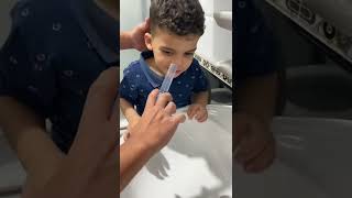 nasal irrigation  nasal wash  غسيل الانف للاطفال في المنزل [upl. by Ambrose417]