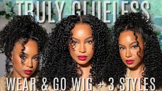 NEW quotMquot CAP WEAR amp GO GLUELESS Curly Wig for BEGINNERS  3 STYLES  PRECUT amp PREPLUCKEDCURLYME HAIR [upl. by Ahsiened]