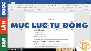 1 BẠN LÀM ĐƯỢC  MỤC LỤC TỰ ĐỘNG tùy chỉnh theo ý muốn [upl. by Hgielime489]