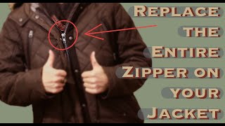 How to Replace Your Jacket Zipper With a Sewing Machine [upl. by Scribner436]