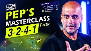 Pep Guardiola NEW Masterclass 3241 Tactics  Haaland 90 GOALS amp Quadruple  FM23 Mobile [upl. by Nilesoj]