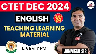 CTET DEC 2024  ENGLISH  TEACHING LEARNING MATERIAL  Class 24  BY JANMESH SIR [upl. by Inihor]