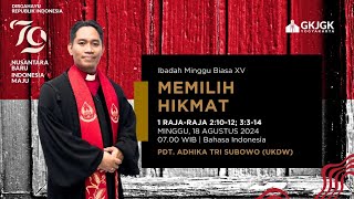 IBADAH MINGGU 18 AGUSTUS 2024  GKJ GONDOKUSUMAN Pukul 0700 WIB  Bahasa Indonesia [upl. by Giles49]